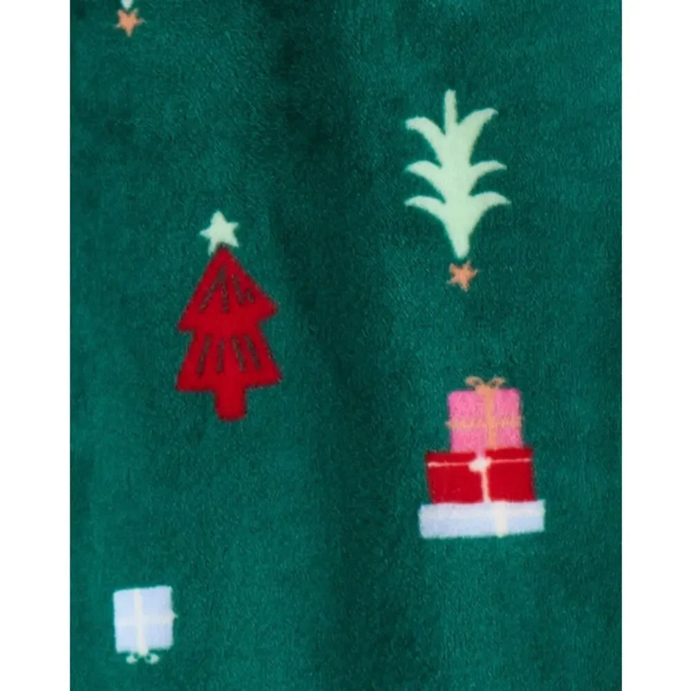 NEW! 2T Carter's Baby Velour Long-Sleeve Snug Fit One-Piece Christmas Pajamas